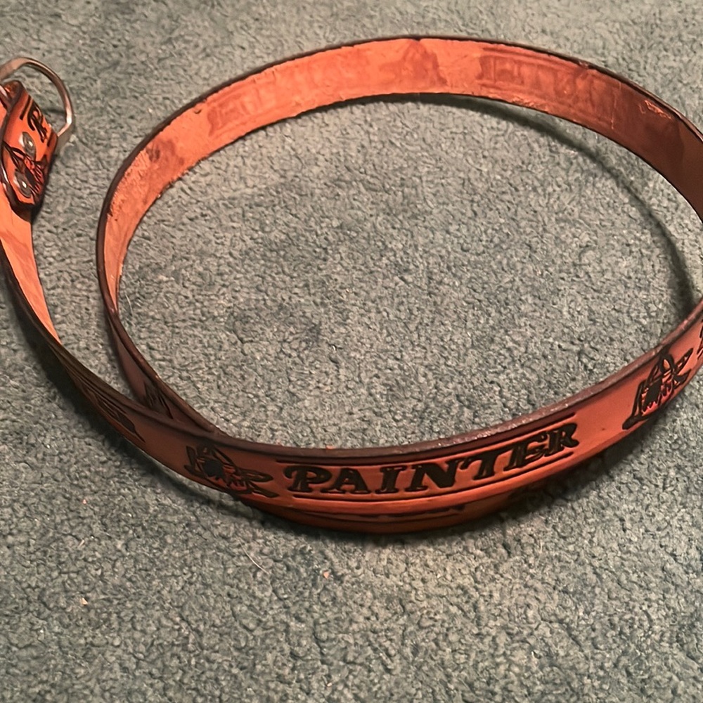 Painter themed Genuine leather belt - custom cut to size